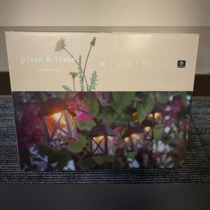 String lights, warm white, 11'6" total length. Indoor/outdoor.